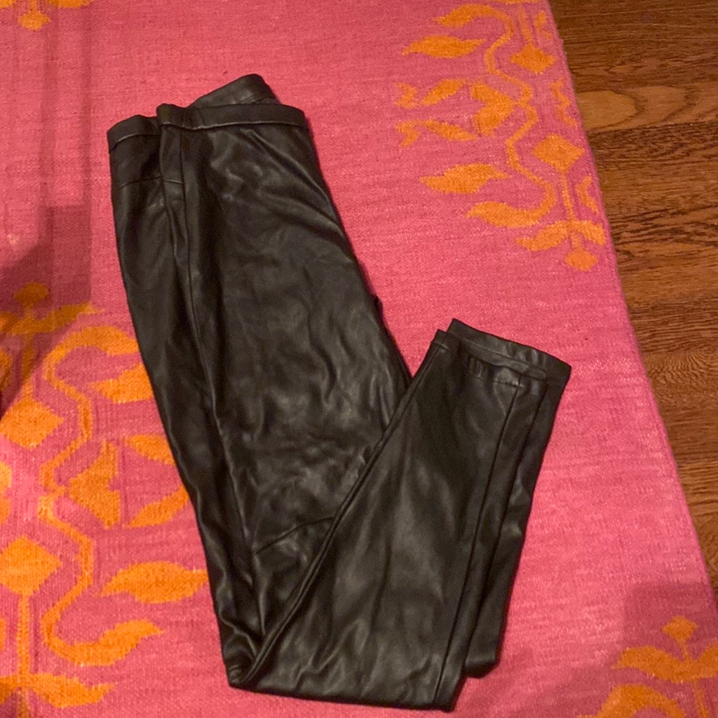 Sundays Nyc Black Vegan Leather Leggings Size M